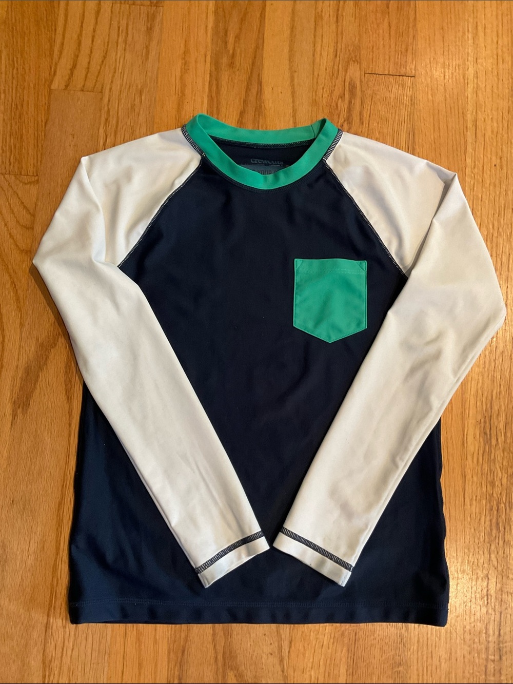 J.Crew Crewcuts -  Rashguard - Boys’ Navy/White/Green - Size XL-Swimwear